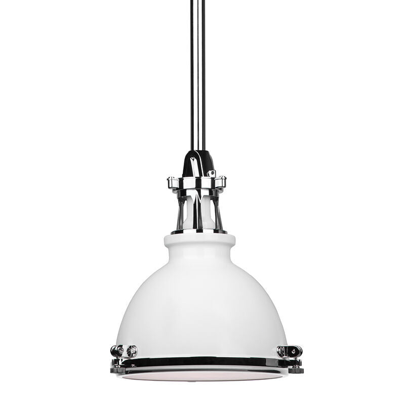 Hudson Valley Lighting Massena Pendant in White/polished Nickel Combo 4610-WPN