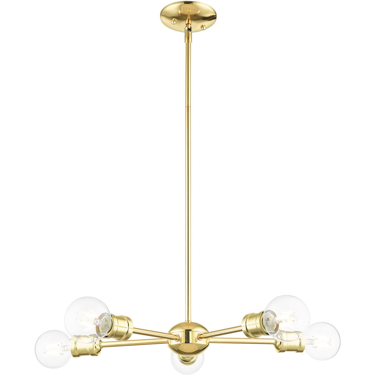 Livex Lighting Lansdale Collection 5 Lt Polished Brass Chandelier in Polished Brass 46135-02