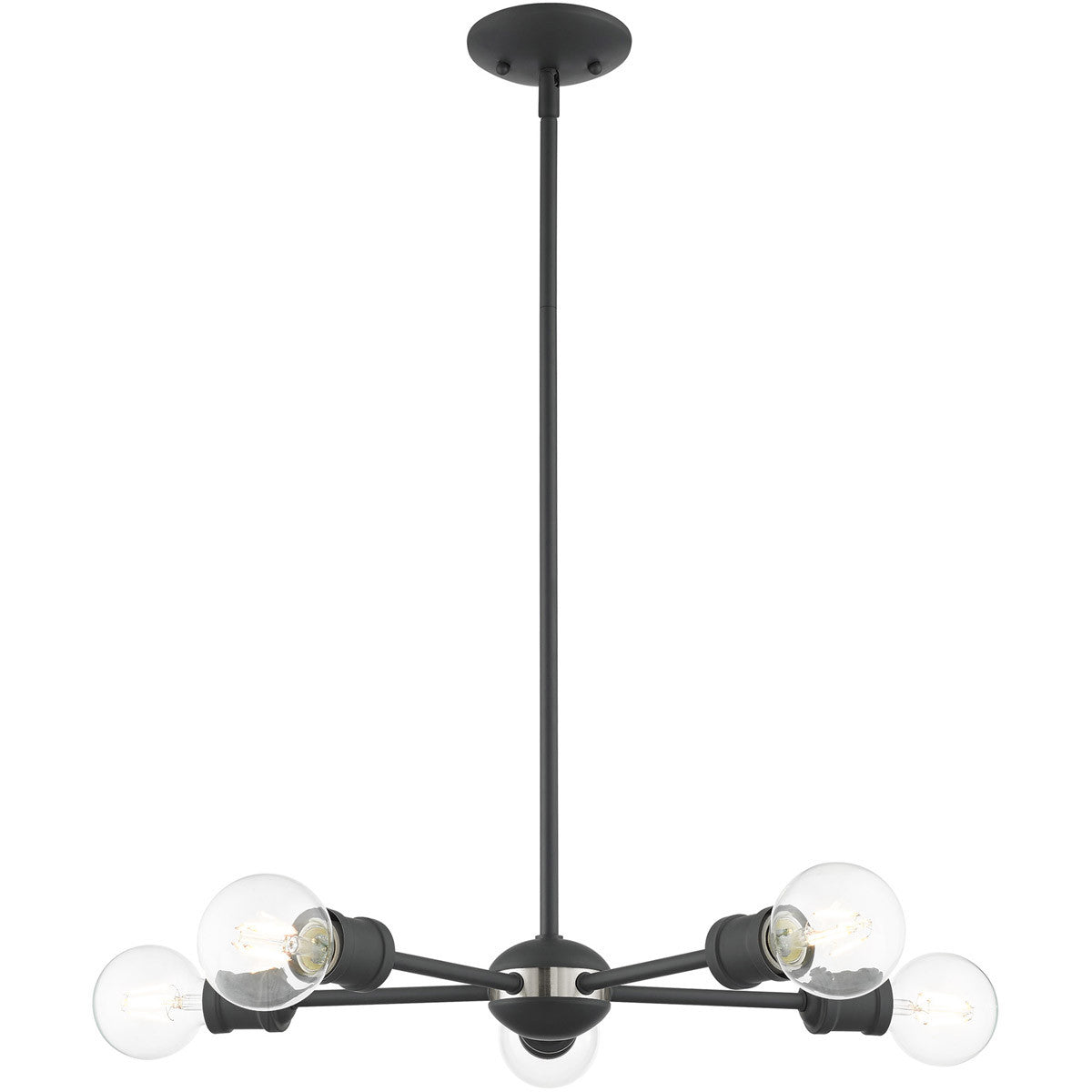 Livex Lighting Lansdale Collection 5 Lt Scandinavian Gray Chandelier in Scandinavian Gray 46135-76