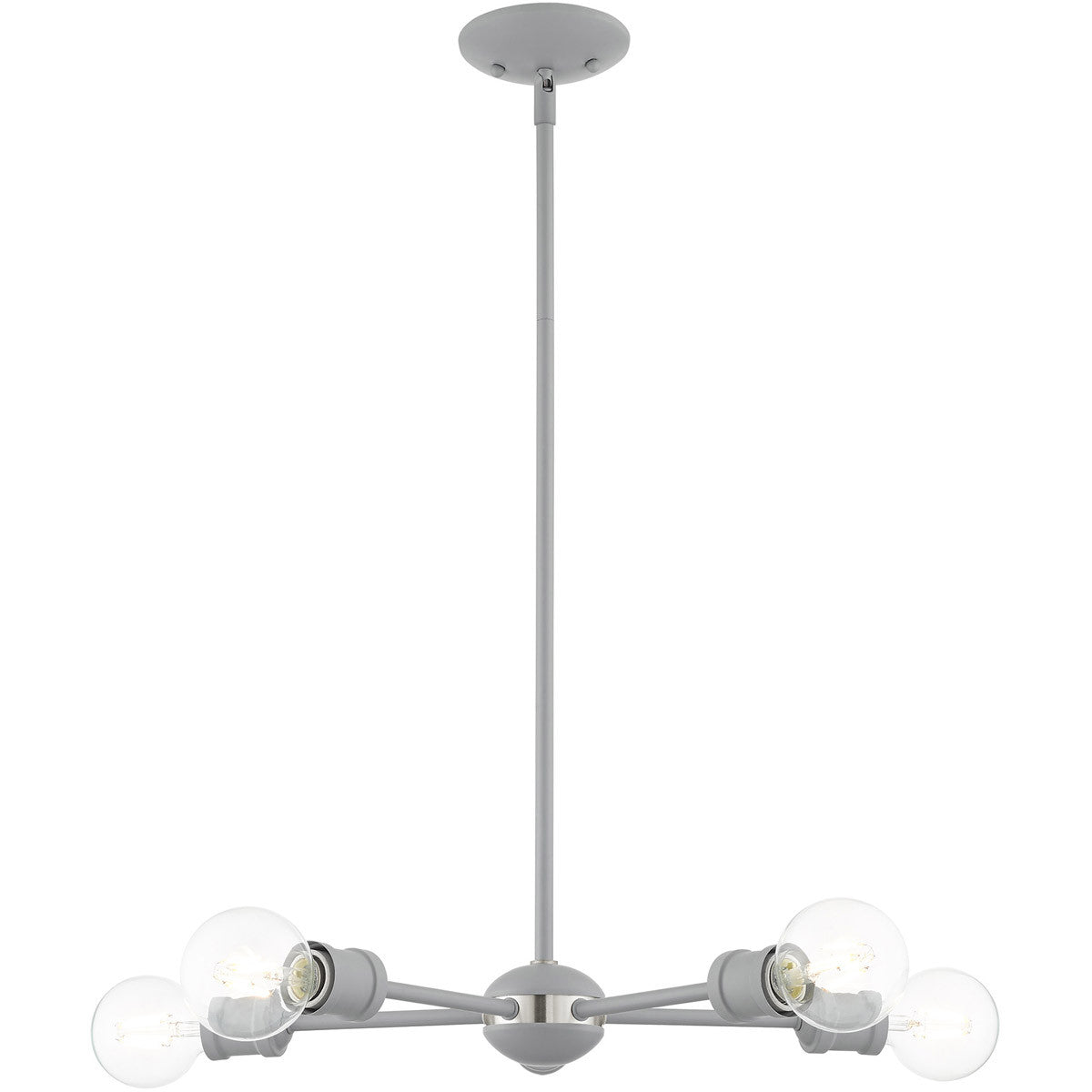 Livex Lighting Lansdale Collection 5 Lt Nordic Gray Chandelier in Nordic Gray with Brushed Nickel Accents 46135-80