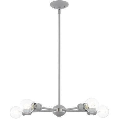 Livex Lighting Lansdale Collection 5 Lt Nordic Gray Chandelier in Nordic Gray with Brushed Nickel Accents 46135-80