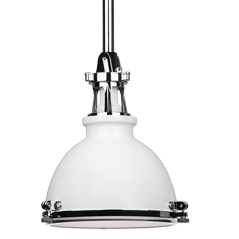 Hudson Valley Lighting Massena Pendant in White/polished Nickel Combo 4614-WPN