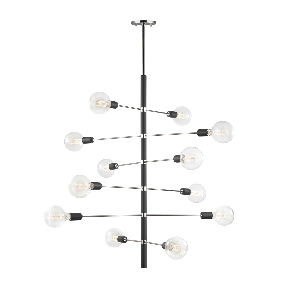 Mitzi 12 Light Chandelier in Polished Nickel/Black H178812-PN/BK