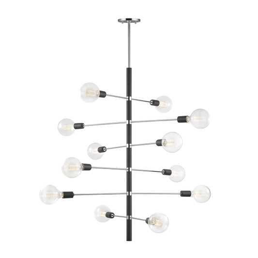 Mitzi 12 Light Chandelier in Polished Nickel/Black H178812-PN/BK