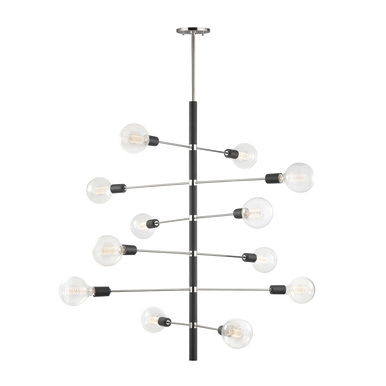 Mitzi 12 Light Chandelier in Polished Nickel/Black H178812-PN/BK