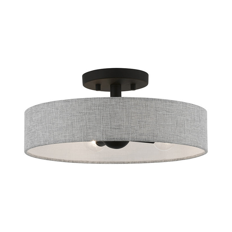 Livex Lighting Elmhurst Collection  4 Light Black Semi-Flush in Black 46147-04