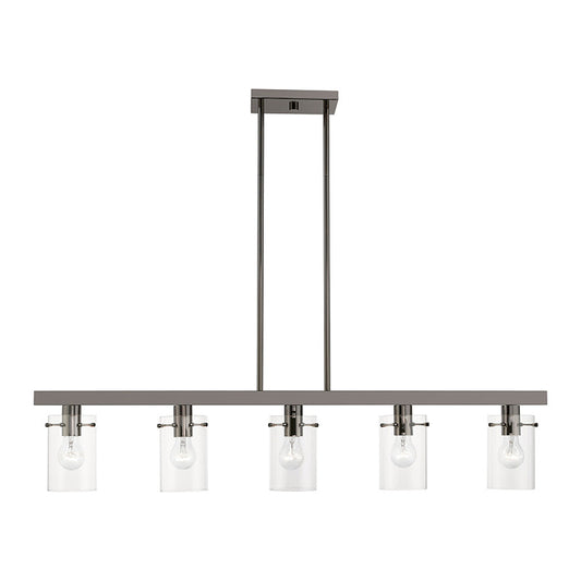 Livex Lighting Munich Collection  5 Light Black Chrome Linear Chandelier in Black Chrome 46155-46