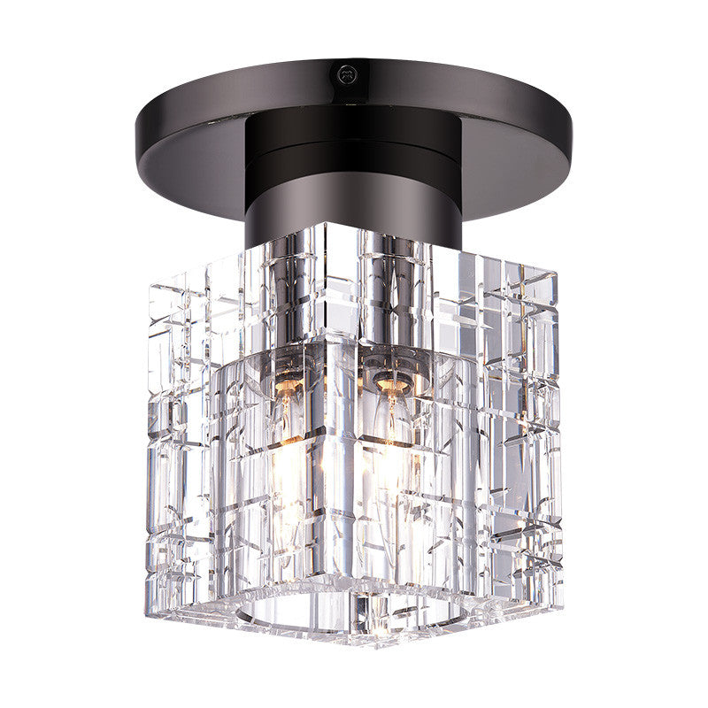 Livex Lighting Rotterdam Collection 1 Light Black Chrome Crystal Semi-Flush 46180-46