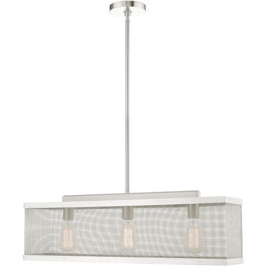 Livex Lighting Industro Collection 3 Lt Brushed Nickel Chandelier in Brushed Nickel 46213-91