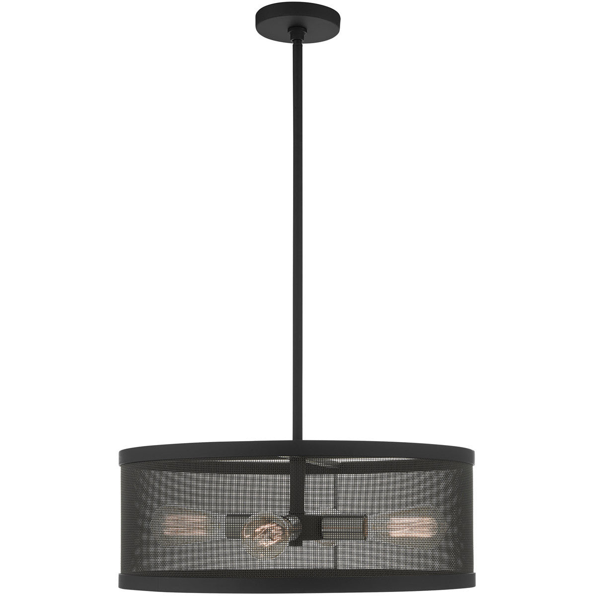 Livex Lighting Industro Collection 4 Lt Black Chandelier in Black with Brushed Nickel Accents 46214-04