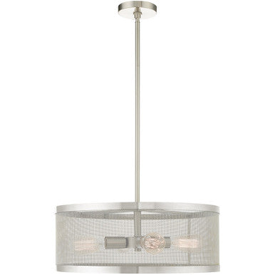 Livex Lighting Industro Collection 4 Lt Brushed Nickel Chandelier in Brushed Nickel 46214-91