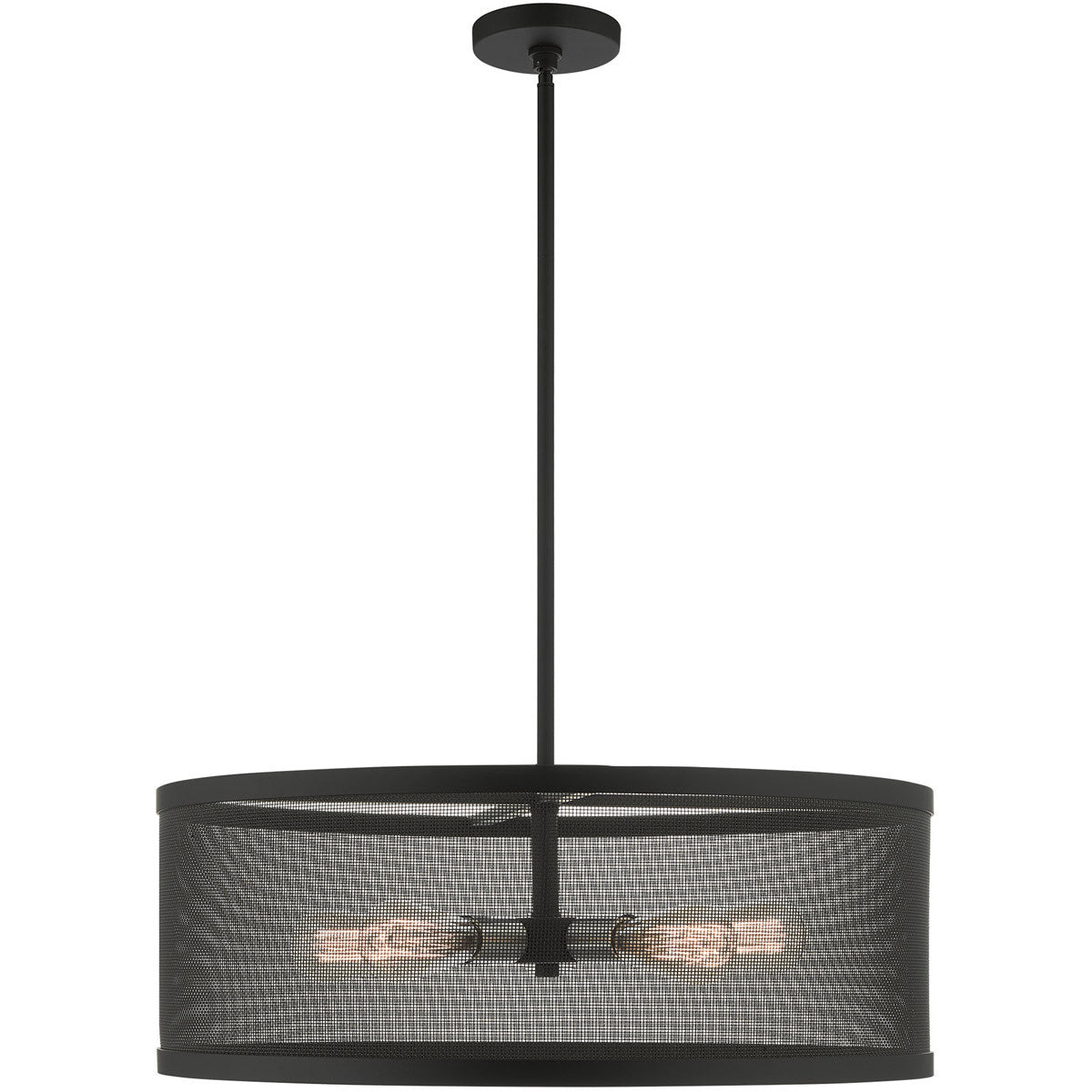 Livex Lighting Industro Collection 5 Lt Black Chandelier in Black with Brushed Nickel Accents 46215-04