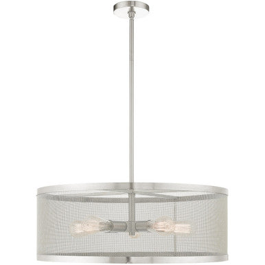 Livex Lighting Industro Collection 5 Lt Brushed Nickel Chandelier in Brushed Nickel 46215-91