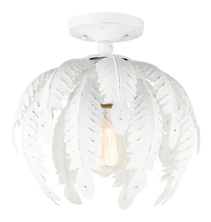 Livex Lighting Acanthus Collection  1 Light Antique White Semi Flush in Antique White 46231-60