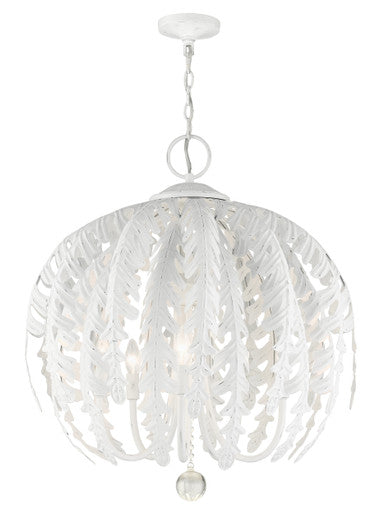 Livex Lighting Acanthus Collection  5 Light Antique White Chandelier in Antique White 46235-60