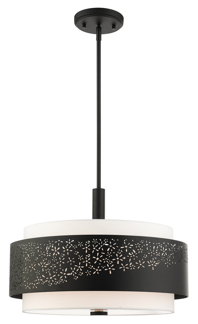 Livex Lighting Noria Collection  4 Light Black Chandelier in Black 46254-04