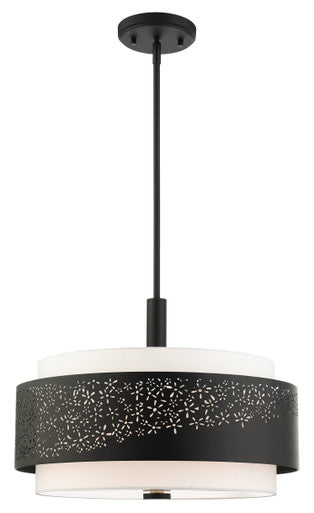 Livex Lighting Noria Collection  4 Light Black Chandelier in Black 46254-04