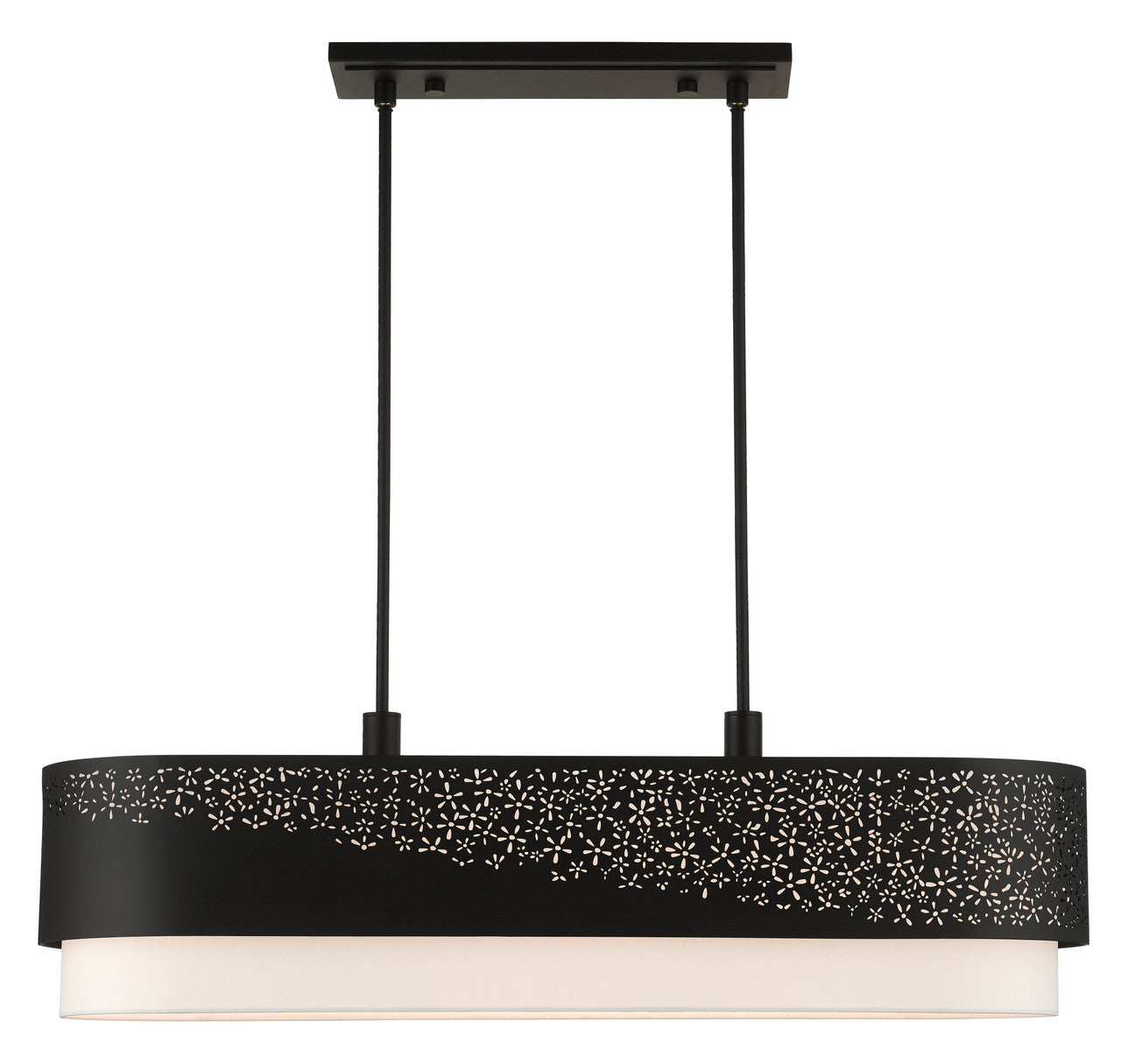 Livex Lighting Noria Collection  6 Light Black Linear Chandelier in Black 46258-04