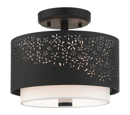 Livex Lighting Noria Collection  2 Light Black Semi Flush in Black 46267-04