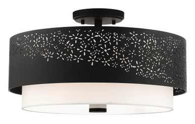 Livex Lighting Noria Collection  4 Light Black Semi Flush in Black 46269-04