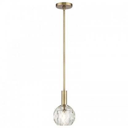 Livex Lighting Whitfield 1 Light Natural Brass Crystal Pendant 46321-08