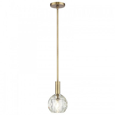 Livex Lighting Whitfield 1 Light Natural Brass Crystal Pendant 46321-08