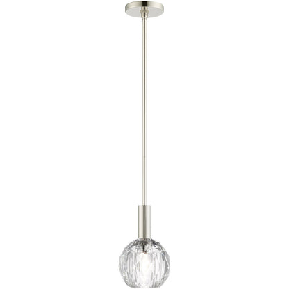 Livex Lighting Whitfield Collection 1 Lt Polished Nickel Mini Pendant in Polished Nickel 46321-35