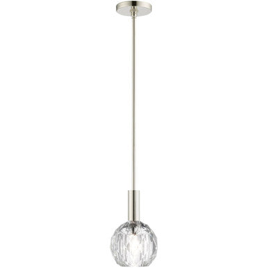 Livex Lighting Whitfield Collection 1 Lt Polished Nickel Mini Pendant in Polished Nickel 46321-35