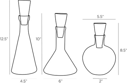 Arteriors Home Oaklee Decanters Set of 3 4633