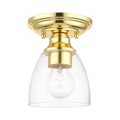 Livex Lighting Montgomery Collection  1 Light Polished Brass Petite Semi-Flush in Polished Brass 46331-02