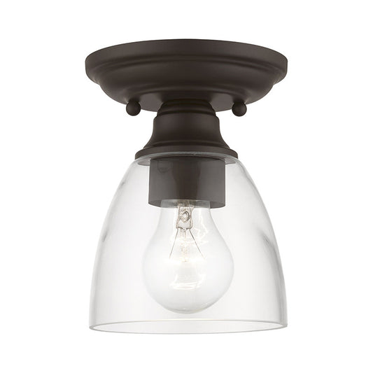 Livex Lighting Montgomery Collection  1 Light Bronze Petite Semi-Flush in Bronze 46331-07