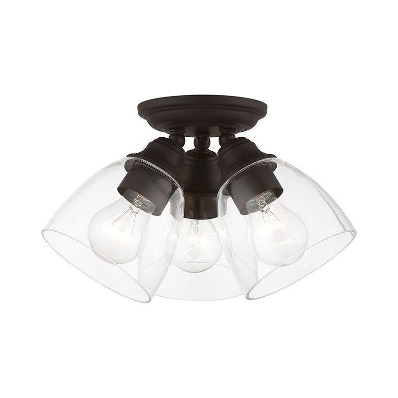 Livex Lighting Montgomery Collection  3 Light Bronze Semi-Flush in Bronze 46339-07