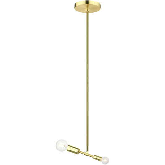 Livex Lighting Blairwood Collection 2 Lt Satin Brass Pendant  in Satin Brass 46432-12