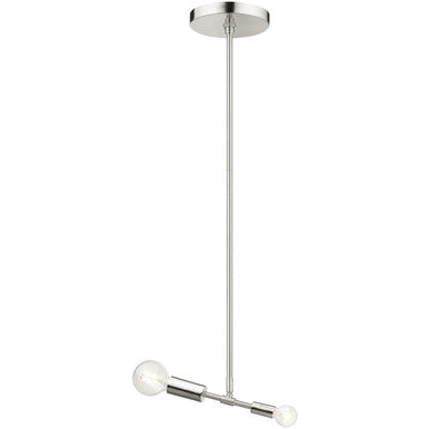 Livex Lighting Blairwood Collection 2 Lt Brushed Nickel Pendant  in Brushed Nickel  46432-91