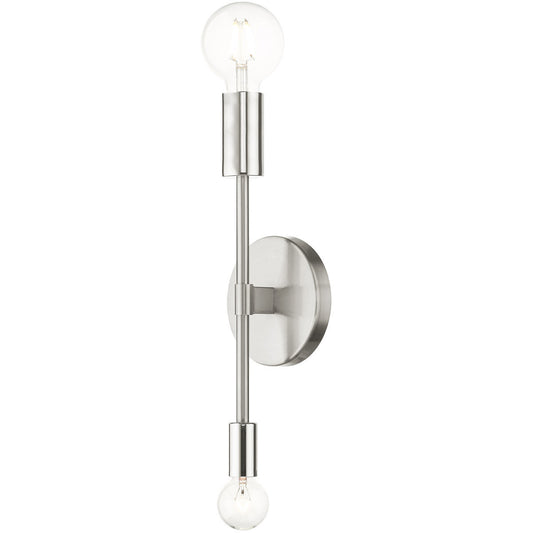 Livex Lighting Blairwood Collection 2 Lt Brushed Nickel Wall Sconce  in Brushed Nickel 46438-91