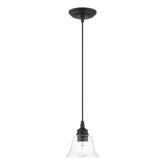 Livex Lighting Moreland Collection  1 Light Black Single Pendant in Black 46480-04