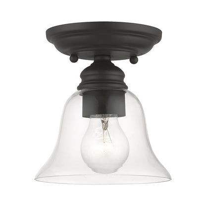 Livex Lighting Moreland Collection  1 Light Black Small Semi-Flush in Black 46481-04