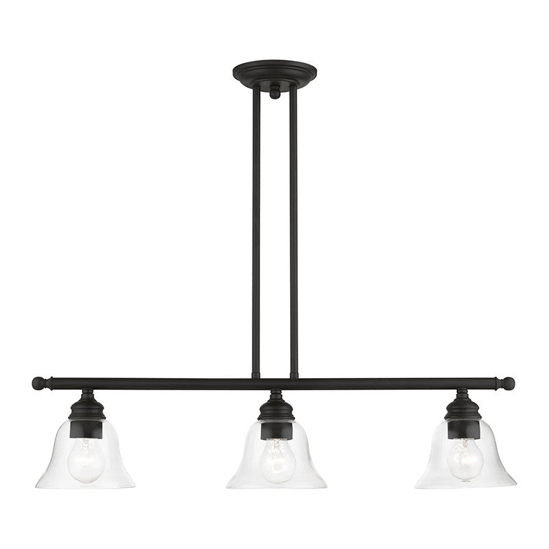 Livex Lighting Moreland Collection  3 Light Black Linear Chandelier in Black 46487-04