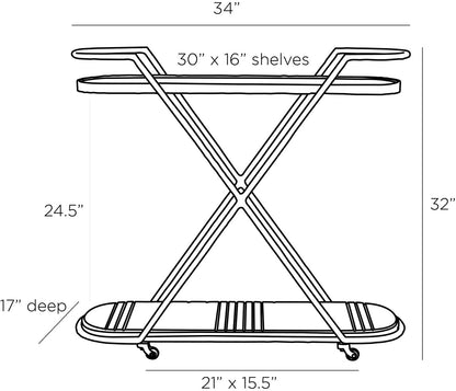 Arteriors Home Nakoa Bar Cart 4650