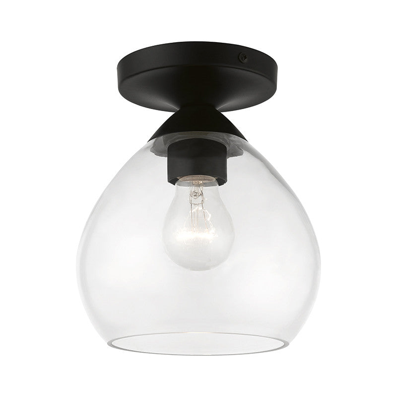 Livex Lighting Catania Collection  1 Light Black Semi-Flush in Black 46500-04