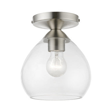 Livex Lighting Catania Collection  1 Light Brushed Nickel Semi-Flush in Brushed Nickel 46500-91