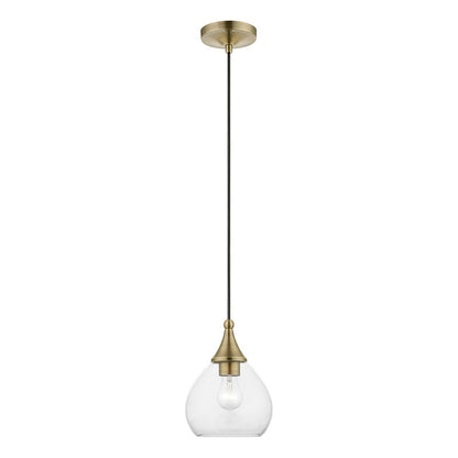 Livex Lighting Catania Collection  1 Light Antique Brass Mini Pendant in Antique Brass 46501-01