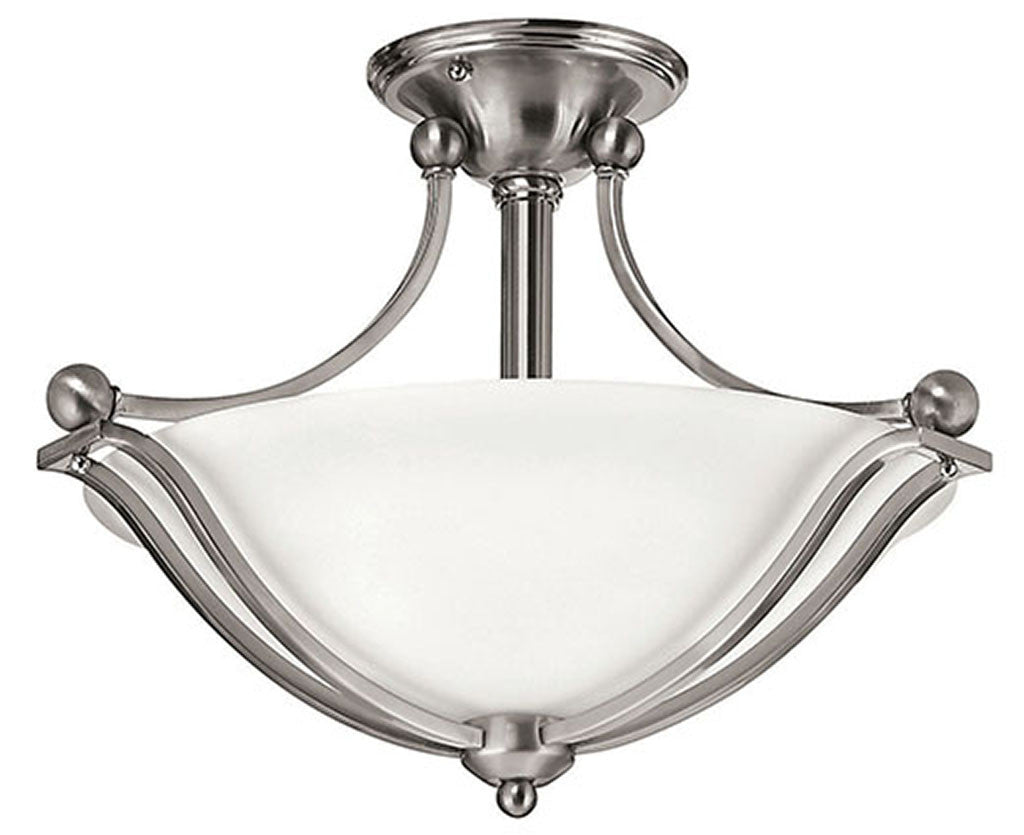 Hinkley Lighting Bolla Small Semi-Flush Mount Brushed Nickel Integrated LED Bulb(s) 4651BN-LED