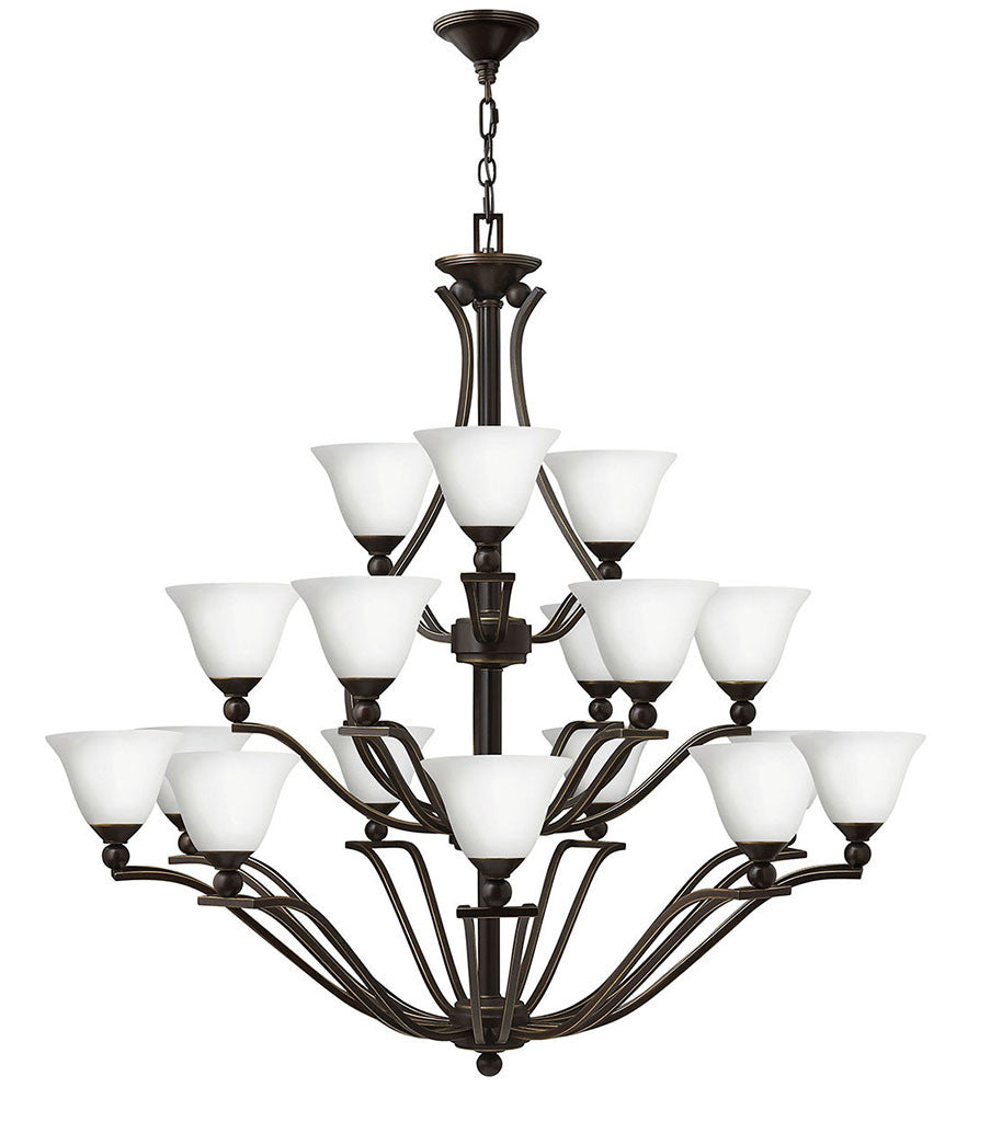 Hinkley Lighting Bolla Extra Large Three Tier Olde Bronze with Opal glass 4659OB-OPAL