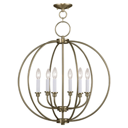 Livex Lighting Milania Collection 6 Light Antique Brass Chandelier in Antique Brass 4666-01