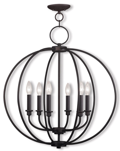 Livex Lighting Milania Collection 6 Light Bronze Chandelier in Bronze 4666-07