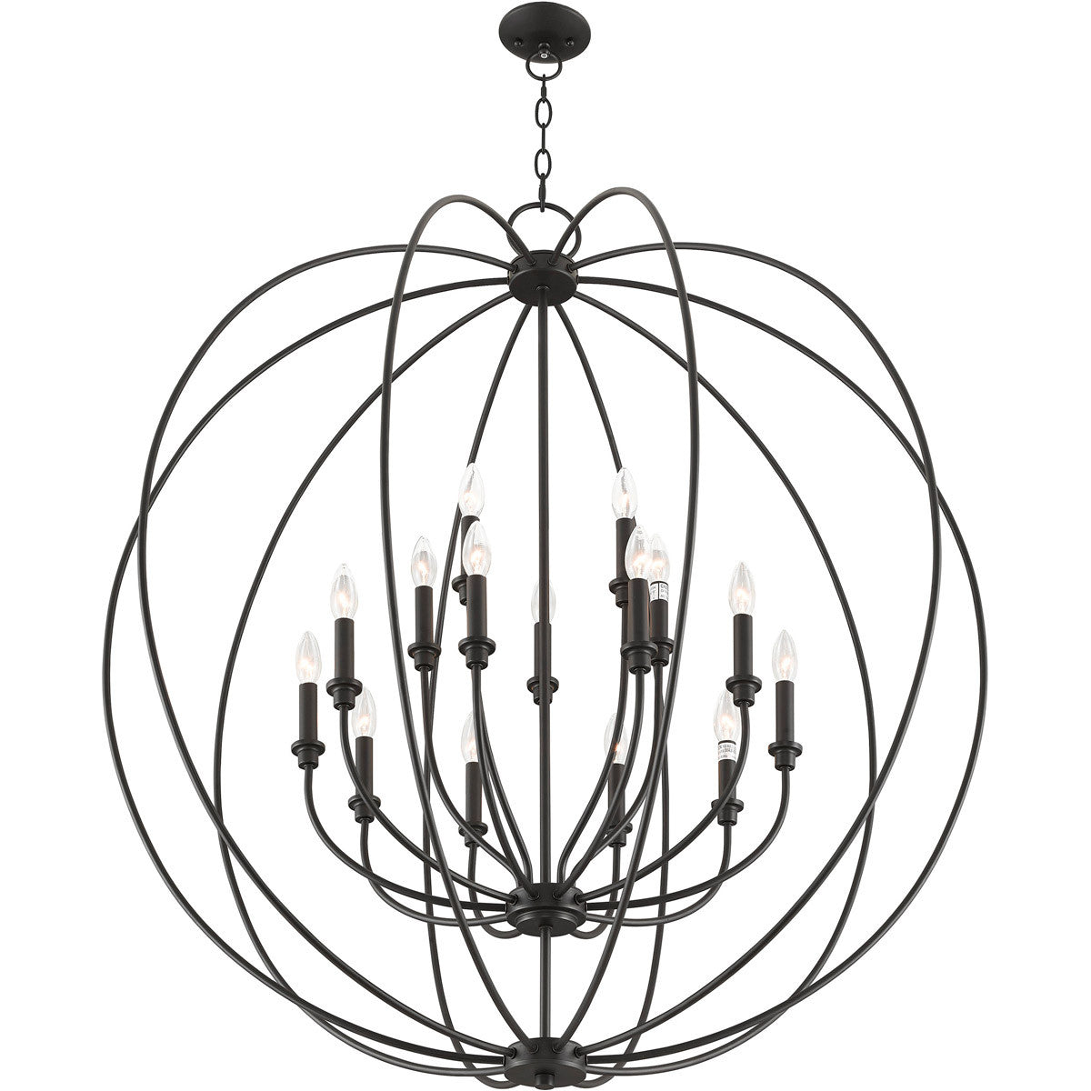 Livex Lighting Milania Collection 15 Light Bronze Foyer Chandelier in Bronze 46690-07