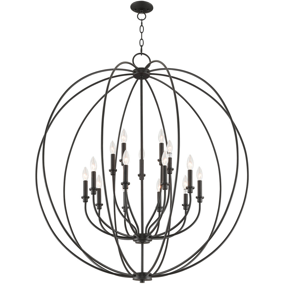 Livex Lighting Milania Collection 15 Light Bronze Foyer Chandelier in Bronze 46690-07