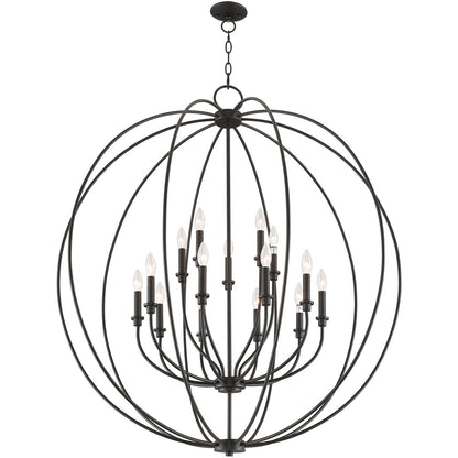 Livex Lighting Milania Collection 15 Light Bronze Foyer Chandelier in Bronze 46690-07