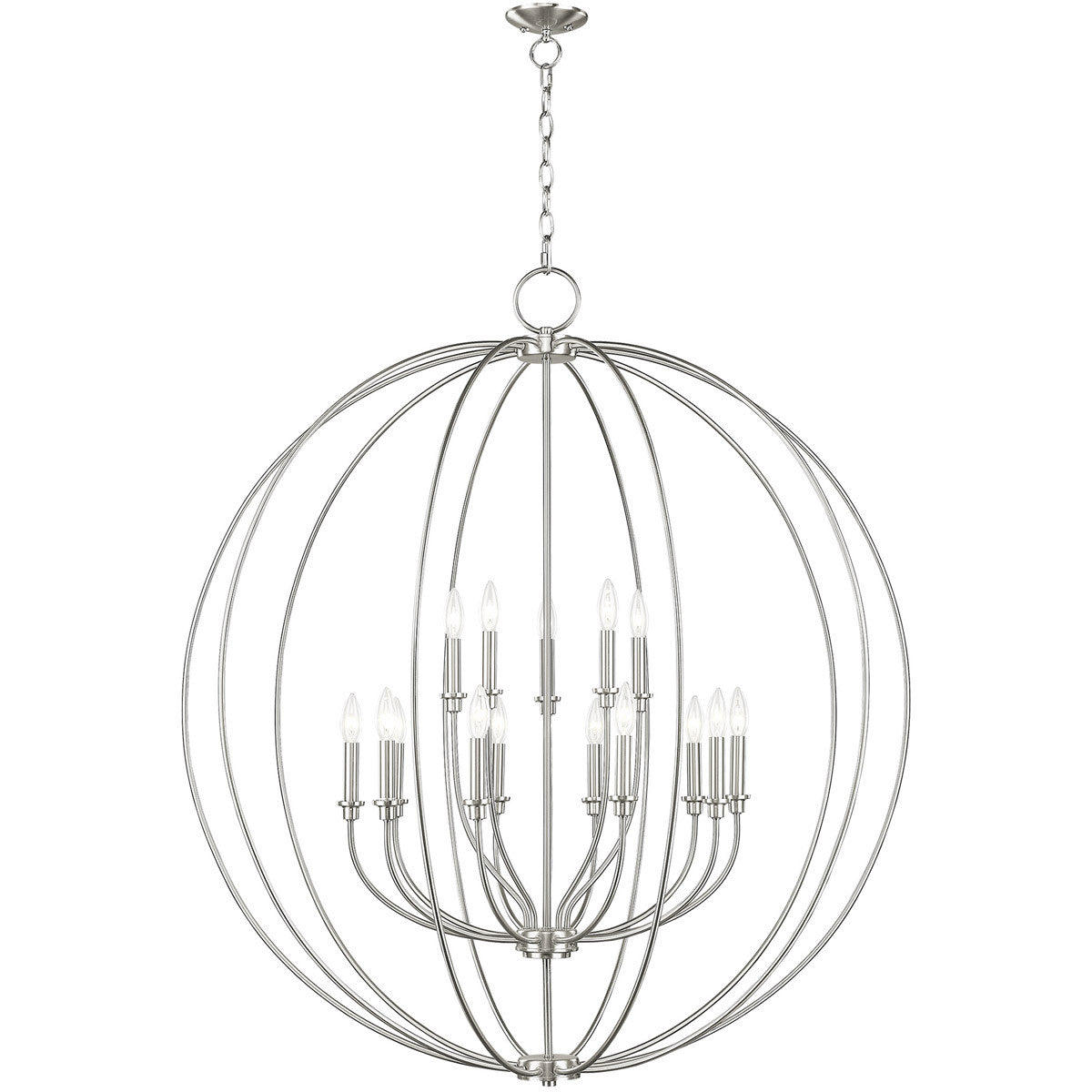 Livex Lighting Milania Collection 15 Light BN Foyer Chandelier in Brushed Nickel 46690-91